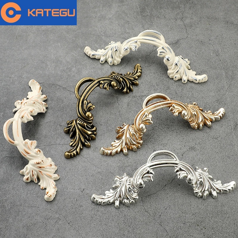 古铜拉手欧式雕花橱柜衣柜把手简约复古长拉手中式抽屉单孔小拉手