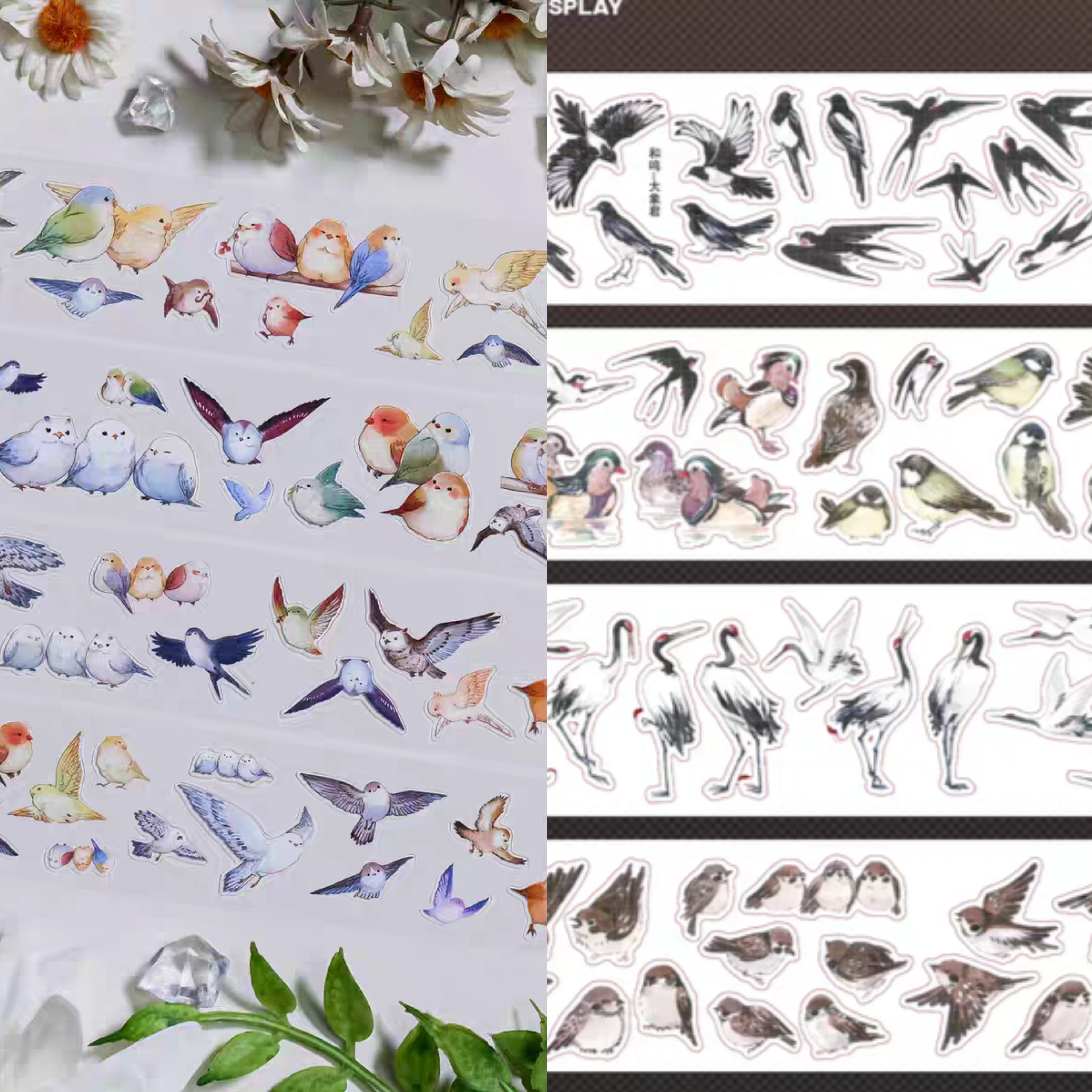 分装和鸣一窝小啾啾模切pet小鸟手帐胶带拼贴装饰咕卡造景手帐贴,文具电教/文化用品/商务用品,和纸胶带,淘宝优惠券,粉丝福利购,淘宝优惠卷