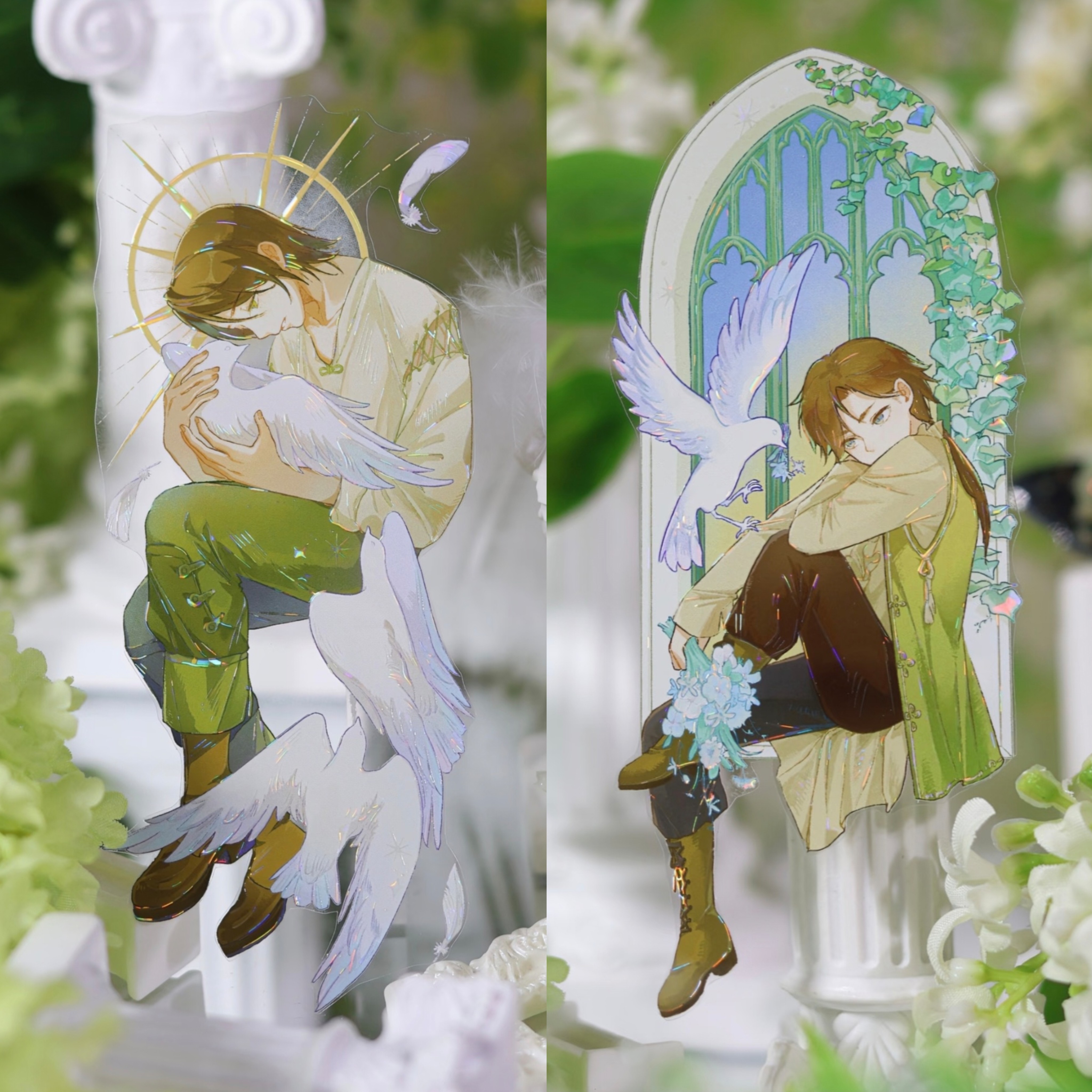 分装诺亚旧纪日耀司祭贝壳光pet人物手帐胶带拼贴装饰咕卡人物贴