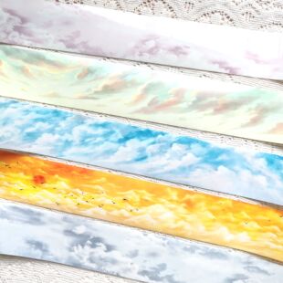 分装云舒漫空落霞孤鹜橙云栖青雨过天晴云蒸霞蔚pet天空手帐胶带