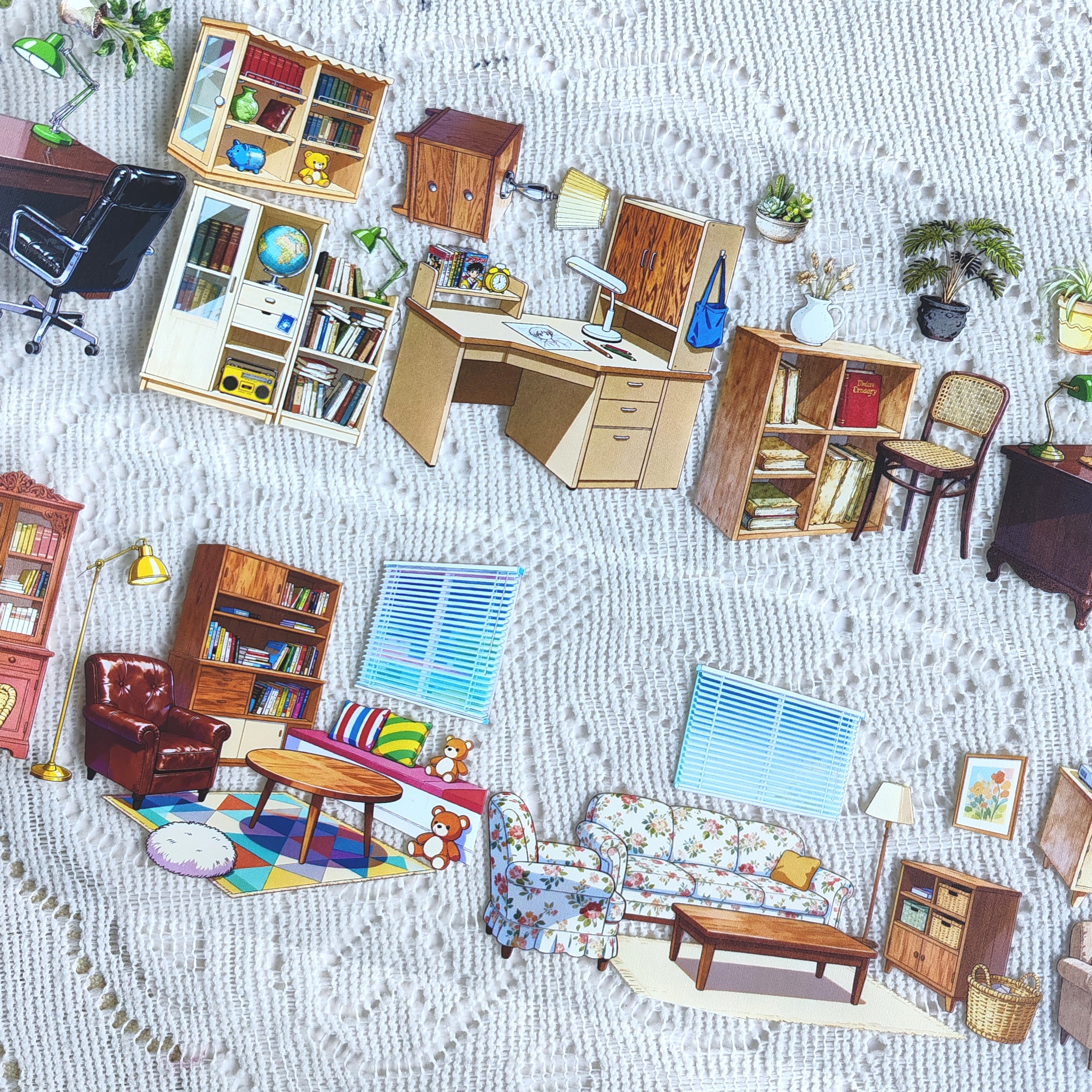 自制80年代家具手帐胶带造景室内拼贴装饰咕卡造景拼贴手帐胶带,文具电教/文化用品/商务用品,和纸胶带,淘宝优惠券,粉丝福利购,淘宝优惠卷