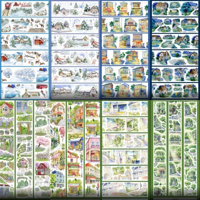 造景合集分装漫雪赴语月夜林屋走廊微风街角弄光夜巷暖光手帐胶带