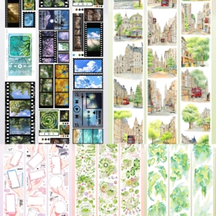 分装英伦街头青苹果热海细碎过往给你看看呐造景咕卡手帐胶带装饰