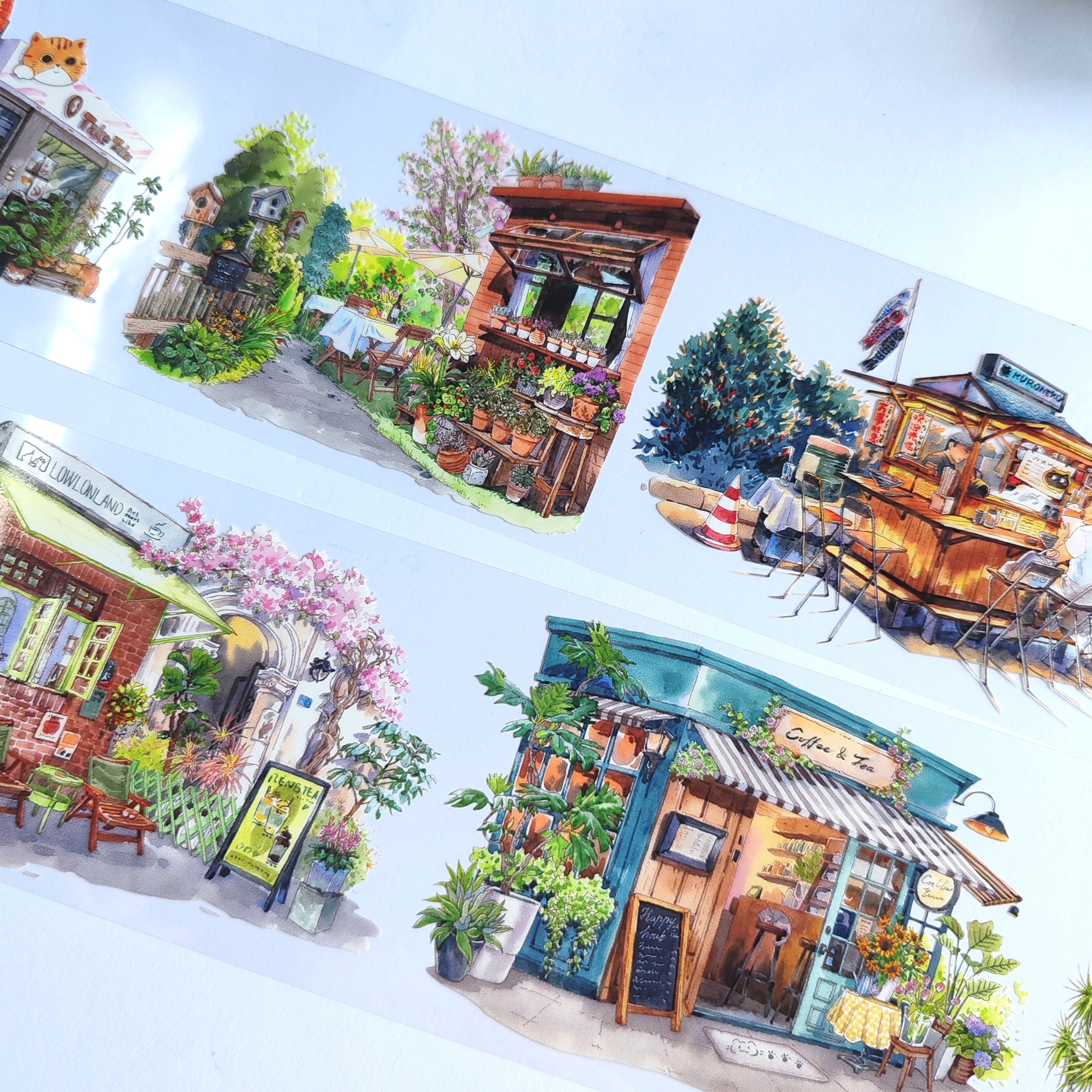 分装街角慢铺pet造景手帐胶带分装咖啡店拼贴装饰打底装饰胶带贴,文具电教/文化用品/商务用品,和纸胶带,淘宝优惠券,粉丝福利购,淘宝优惠卷