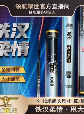 艾蒂欧铁汉柔情翘嘴竿超轻超硬台钓竿甩大鞭鱼竿鲤鱼竿19调碳素竿