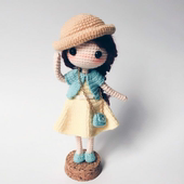 2032霁颜戴帽子小姑娘 钩针玩偶编织图解文字说明