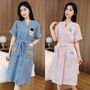 纯棉纱布浴巾女大人可穿可裹全棉吸水速干浴袍夏季 裹巾 薄2025新款