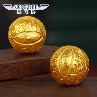 黄金古法小凤眼菩提籽金珠足金999佛珠手串隔珠顶珠腰珠配件男女