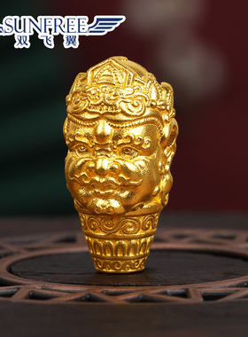 双飞翼男女足金三通古法加厚