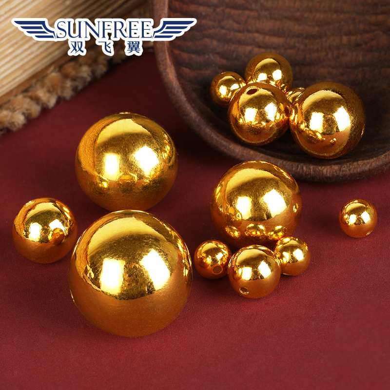 双飞翼男女足金转运珠古法加厚