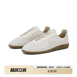 haonanhuang 纯牛皮绒纯羊皮内里欧索莱鞋垫拼皮复古德训鞋