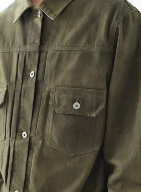 haonanhuang 重制TYPE2复古磨毛休闲做旧经典套染牛仔夹克外套