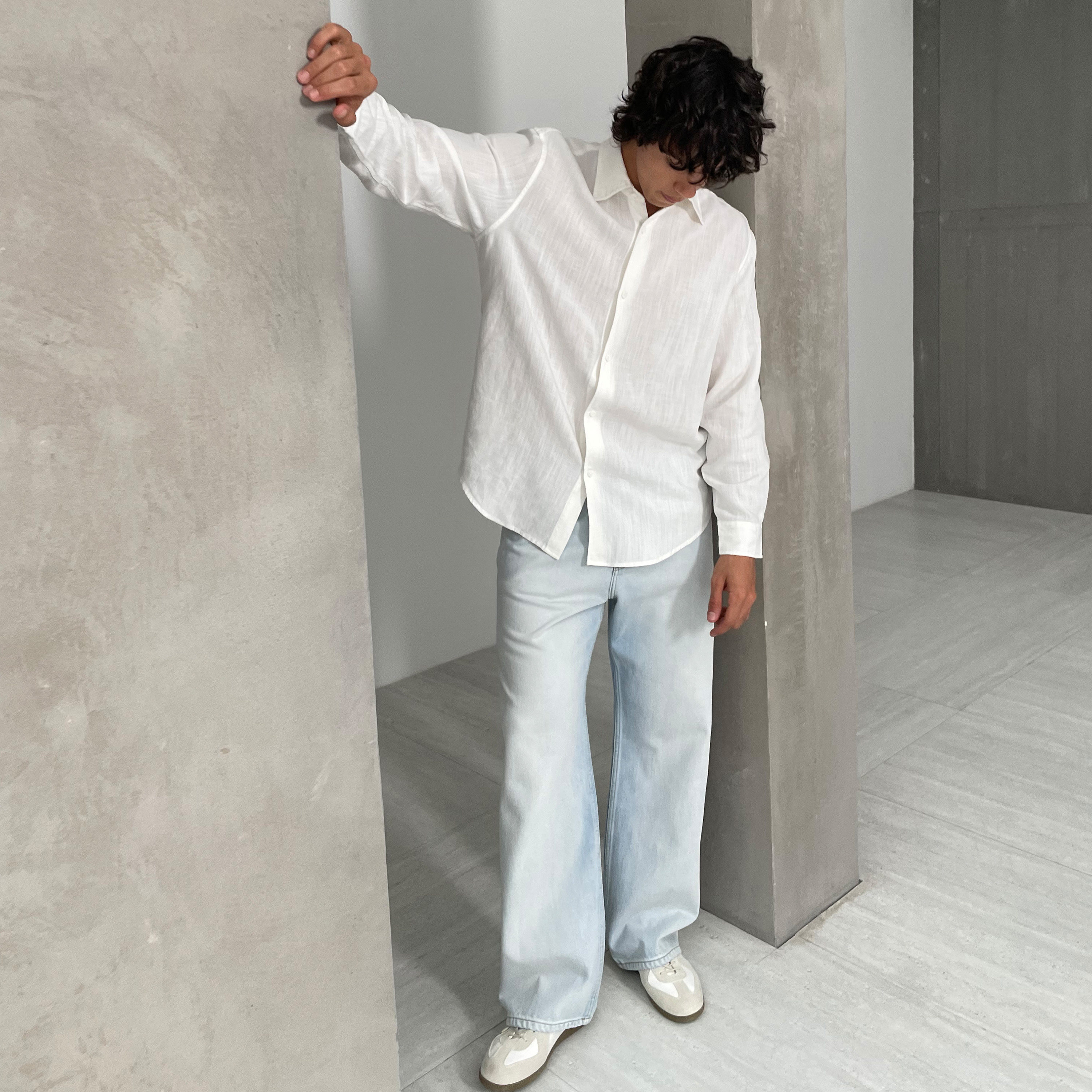 haonanhuang 冰蓝霜感晕染洗水磨白复古纯棉微宽松直筒牛仔长裤,男装,牛仔裤,淘宝优惠券,粉丝福利购,淘宝优惠卷
