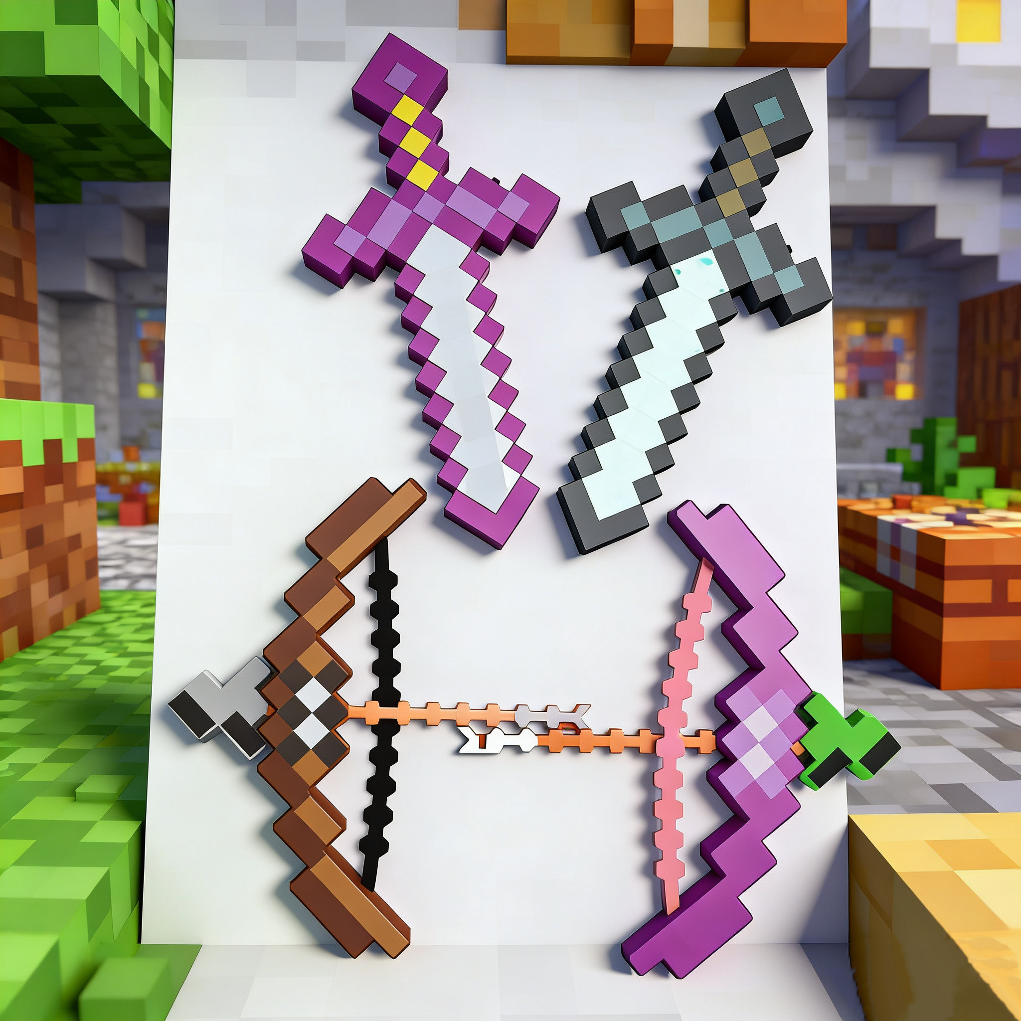 我的世界像素发光钻石剑弓箭挂件创意玩具背包挂饰钥匙扣,玩具/童车/益智/积木/模型,发光玩具,淘宝优惠券,粉丝福利购,淘宝优惠卷