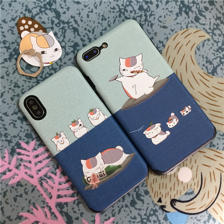 夏目友人帐iPhoneXSmax浮雕猫咪老师苹果678plus娘口三三手机壳XR限7000张券