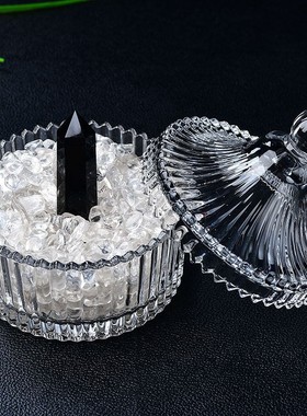 高端天然紫黄水晶碎石净化消磁碗摆件手链消磁石饰品容器收纳盒器