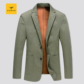 休闲男上衣西服外套 纯色单西时尚 虎豹商场同款 男士
