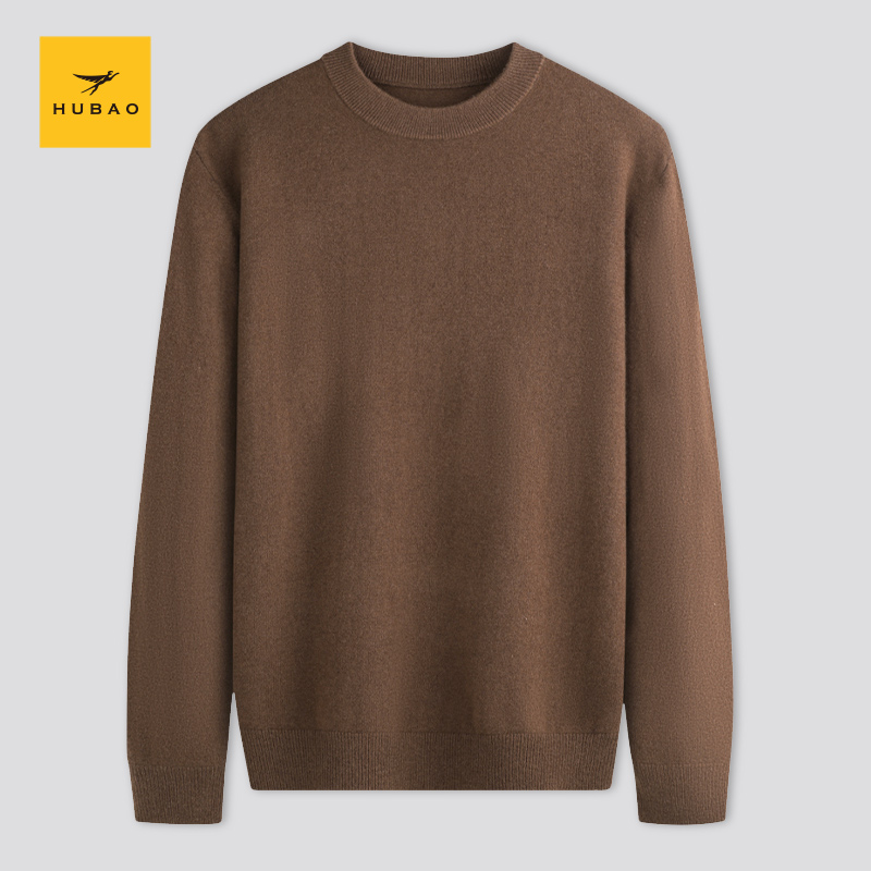 虎豹套头绵羊毛圆领弹力毛衫