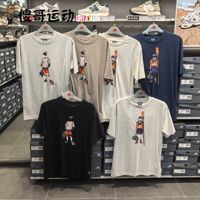 NEW BALANCE NB新款男人物印花透气运动纯棉短袖T恤MT51855 51856