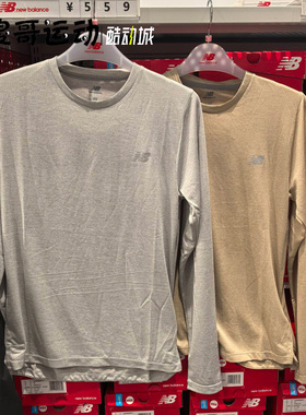 New Balance NB男子休闲运动舒适针织跑步上衣 长袖T恤MT41256