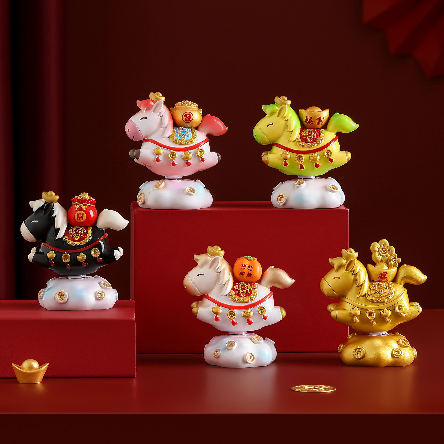 2026马年吉祥物生肖转转小马桌面摆件公仔本命新年礼物年会伴手礼,家居饰品,桌面摆件,淘宝优惠券,粉丝福利购,淘宝优惠卷