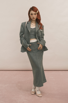 LOCALMANSION可拆卸帽子羊毛套装