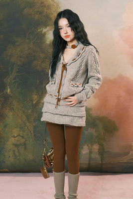 24ss手工原创设计毛衣外套开衫