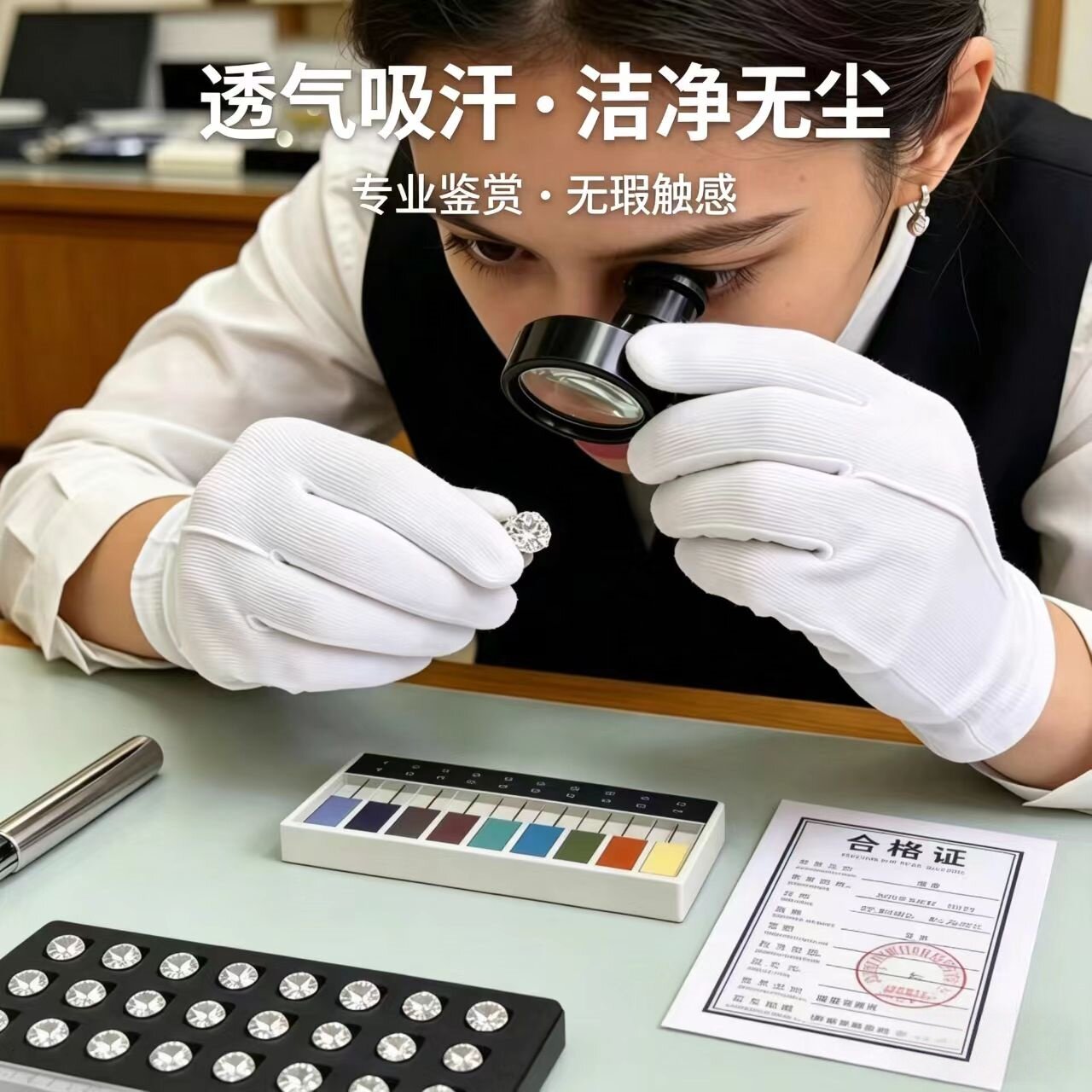 全棉礼仪白手套学生军训运动会仪仗队升旗文玩作业薄款白色男女