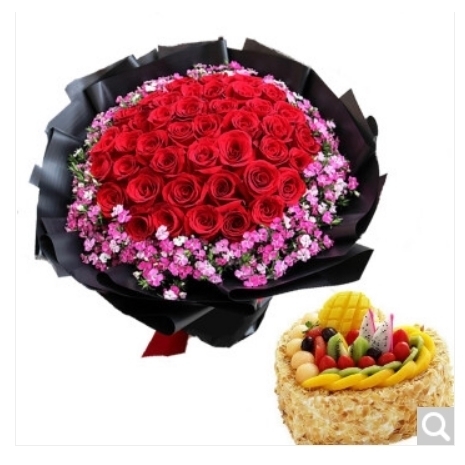 南阳市内乡县淅川县信阳市淮滨县息县蛋糕店速递生日蛋糕玫瑰套餐
