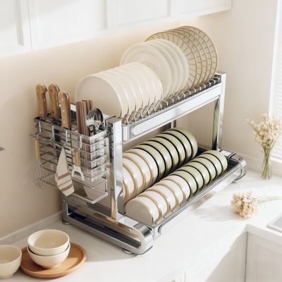 【304不锈钢】厨房碗碟盘沥水架
