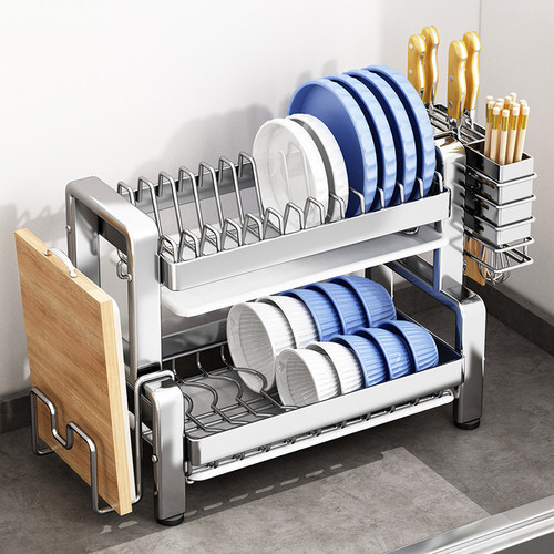 304不锈钢双层沥水碗架