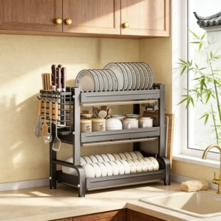 厨房置物架多层台面碗碟沥水家用碗柜多功能碗盘筷子餐具收纳架子