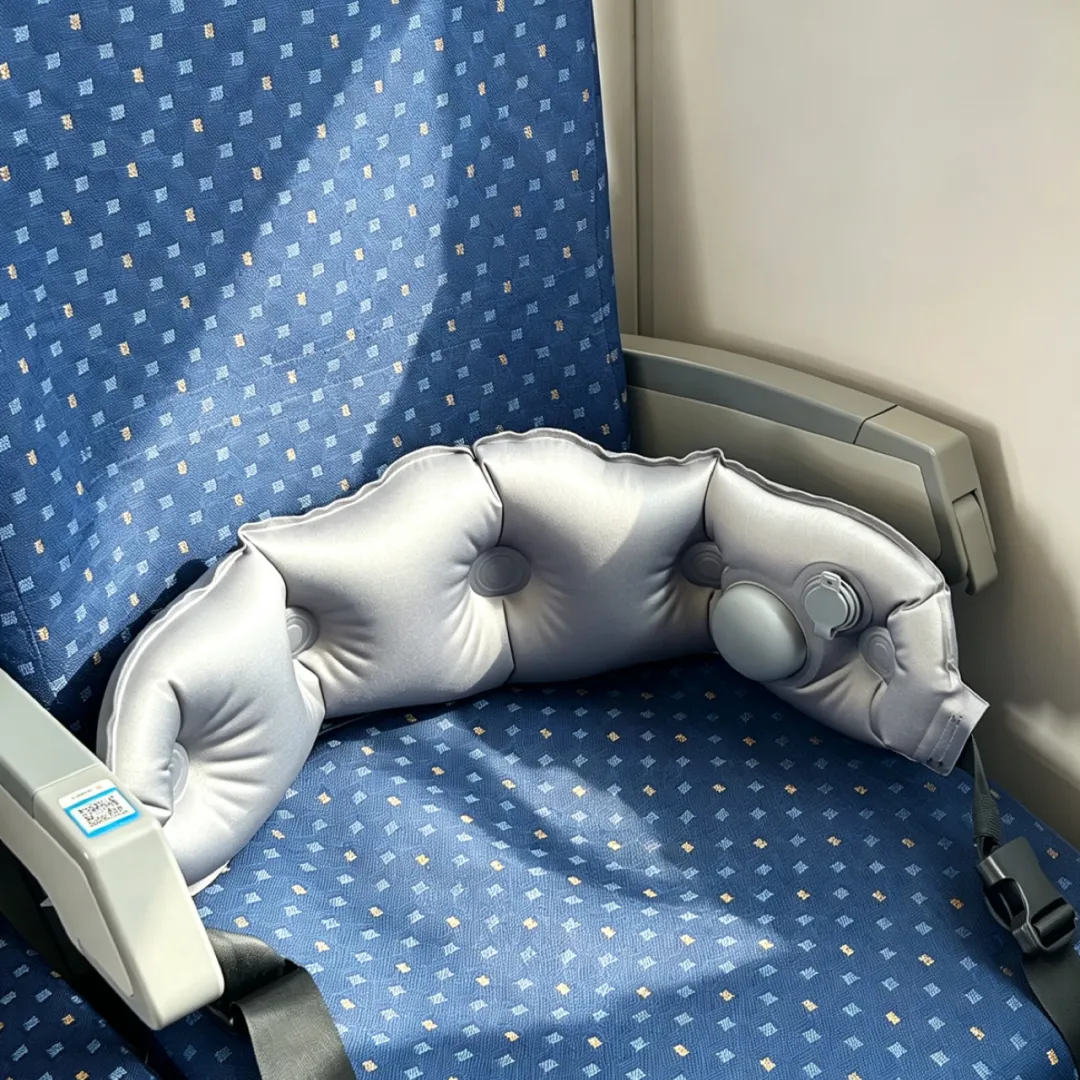 居大栗旅行坐飞机高铁便携充气腰枕腰靠办公室护腰充气旅行枕靠枕