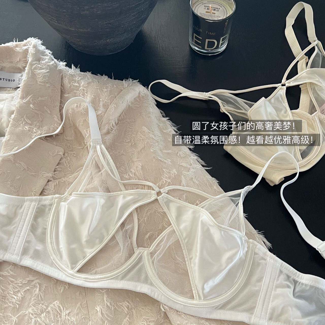 樱桃玛丽情迷巴厘B-G杯薄内衣大胸显小软钢圈上托显瘦微聚拢美胸
