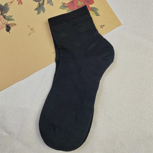 中筒袜子黑色纯棉吸汗透气棉袜波点外贸袜子 日系松口女袜大码