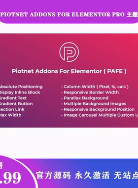 Piotnet Addons For Elementor Pro 中文版Elementor功能扩展插件