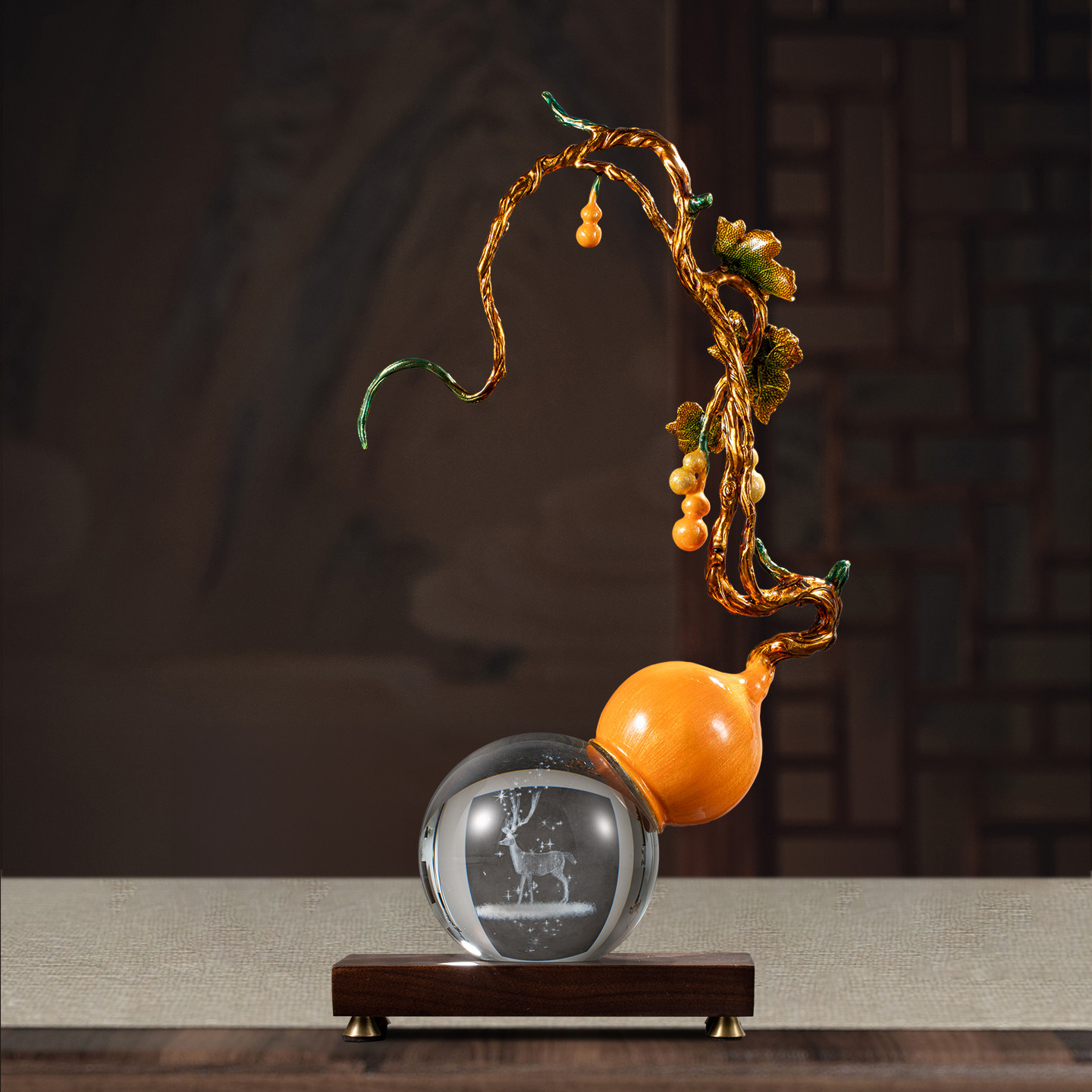 轻奢高档玄关装饰品高级感客厅电视柜博古架招财福鹿五福葫芦摆件,家居饰品,装饰摆件,淘宝优惠券,粉丝福利购,淘宝优惠卷