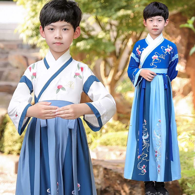 男童古装中国风儿童汉服写真学生诗朗诵国学服中式书生书童演出服