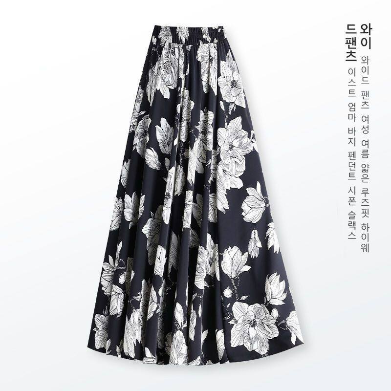 春夏款印花半身裙女2025新款高档洋气a字裙显瘦遮肚妈妈半身裙