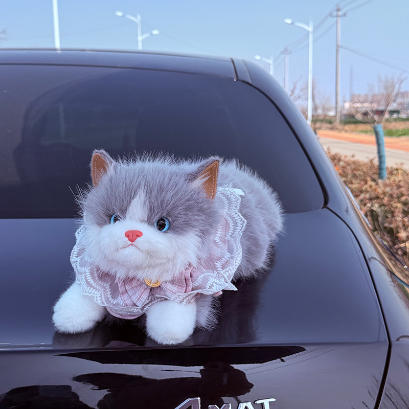 仿真布偶猫车载创意玩偶挂件汽车尾部屁股公仔装饰品后备箱玩偶