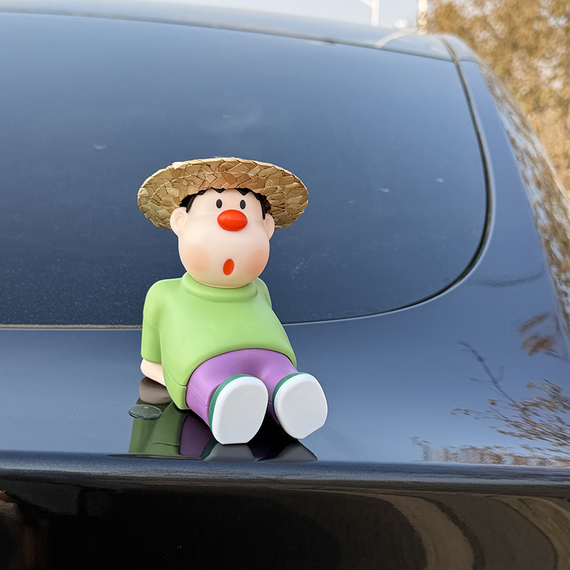 胖虎车载摆件2025新款可爱汽车中控台装饰车内车顶车尾饰品男女士