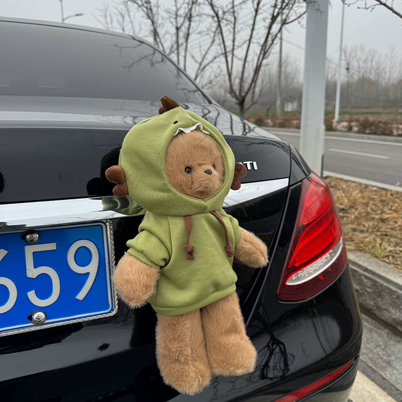 卫衣小熊汽车尾部挂件越野车后备箱车外尾挂饰玩偶帅气卡通摩托车