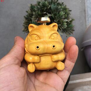 黄杨木雕河气生财倒流香佛像来财摆件 家用香薰茶道办公室工艺品