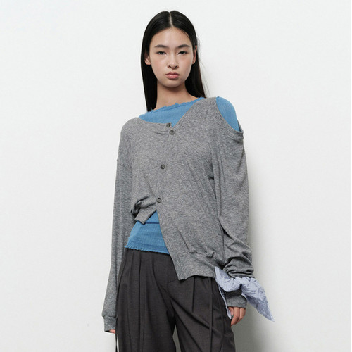 韩国diagonal直邮代购2025春秋女装时尚不规则边短款休闲外套上衣