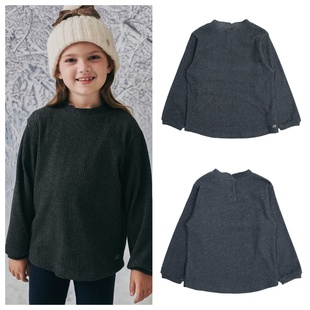 100 T恤童装 165 2025秋春儿童炭灰半高领套头长袖 been韩国直邮代购