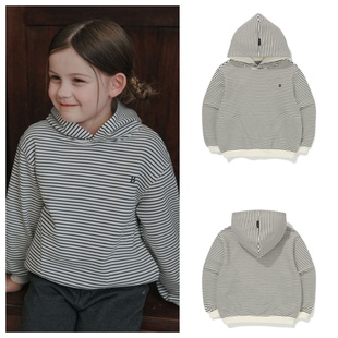 100 卫衣童装 165 2025秋春儿童条纹连帽套头长袖 been韩国直邮代购