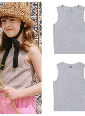 been韩国代购2025夏儿童灰色百搭舒适无袖上衣背心童装100-155