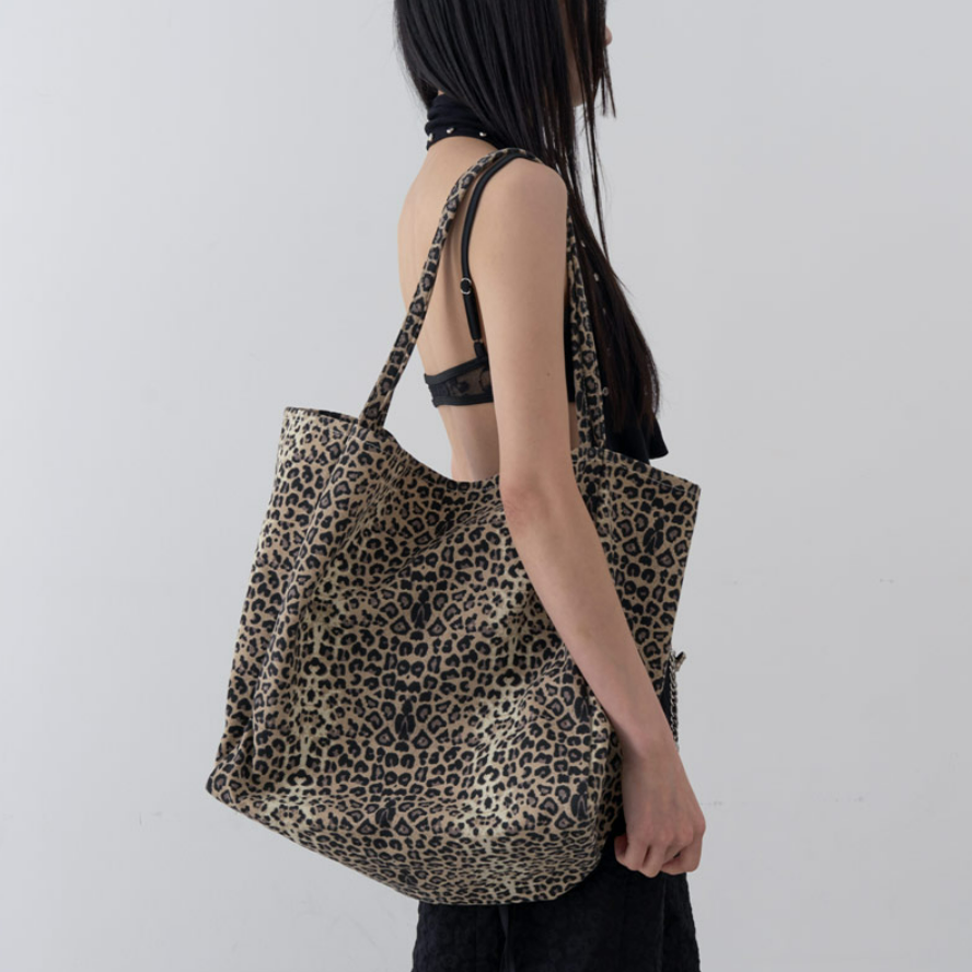 韩国lowear直邮代购2025女包时尚百搭豹纹大容量休闲单肩包手拎包