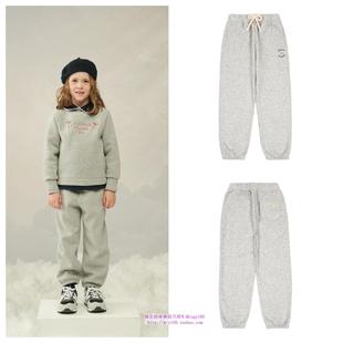 100 童装 165 2024秋冬儿童中大童灰色拉绒束脚裤 been韩国直邮代购