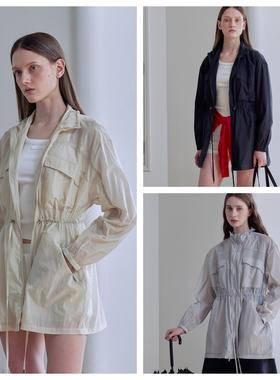 韩国afterhours直邮代购2025春秋女装防水防晒拉链轻便抽绳外套